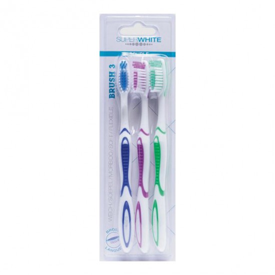SuperWhite brosse à dents lot de 3 pack family