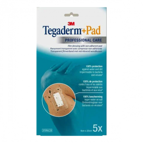 3M Tegaderm+Pad professional care pansements 9x20cm boîte de 5