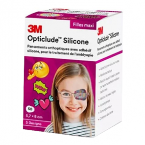 3M Opticlude silicone Boîte de 50 pansements orthoptiques design girl