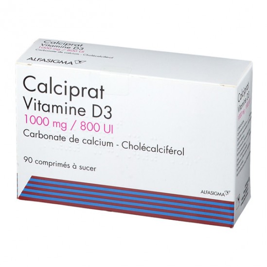 Calciprat vitamine D3 1000mg/800 UI 90 comprimés à sucer
