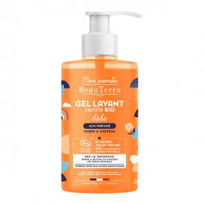 Beauterra gel douche bébé sans parfum bio 750ml