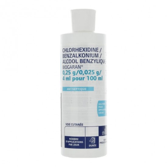 Biogaran Chlorhexidine benzalkonium alcool benzylique 250ml