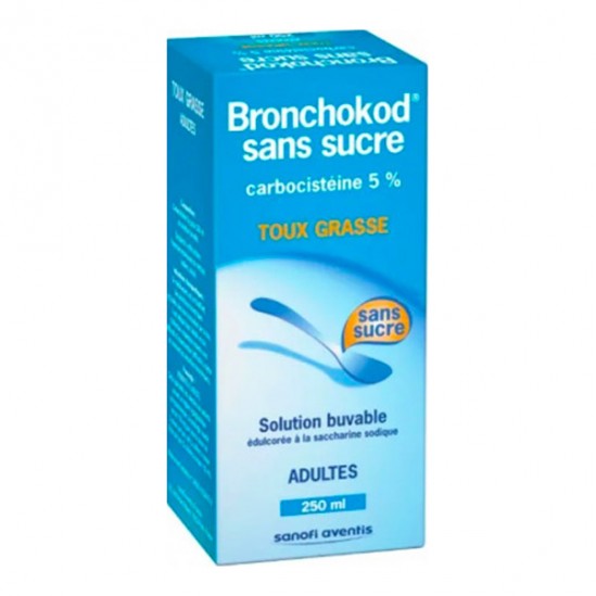 Bronchokod 5 % sans sucre adultes sirop toux grasse 250ml