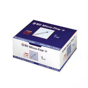 BD Micro-fine + seringue insuline 1ml 0,33mm x 12,7mm 100 boites