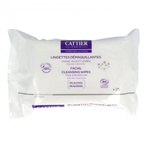Cattier 25 lingettes démaquillantes bio