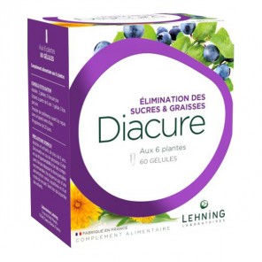 Lehning Diacure élimination sucres & graisses 60 gélules