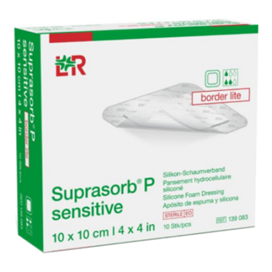 Suprasorb P sensitive pansement hydrocellulaire border lite 10x10cm