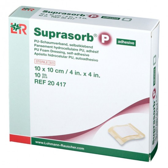 Suprasorb P adhésif hydrocellulaire 10 x 10cm boîte de 10