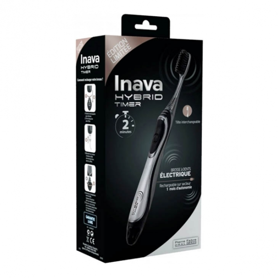 Inava hybrid timer 2 brosse à dents électrique noir