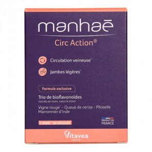 Manhaé Circ Action circulation veineuse 30 gélules