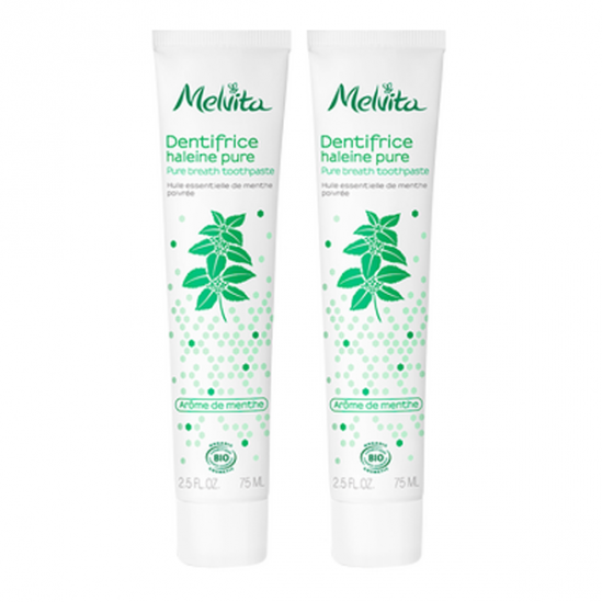 Melvita dentifrice haleine fraiche lot de 2 x 75ml