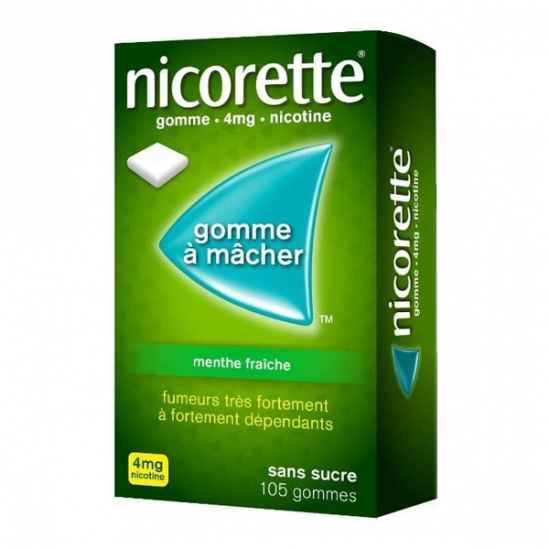 Nicorette 4mg gomme à mâcher menthe fraîche 105 gommes