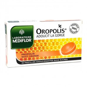 Oropolis Propolis Orange 20 pastilles adoucissantes sans sucres