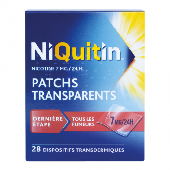 Niquitin Nicotine 7mg/24h Patchs transparents 28 dispositifs