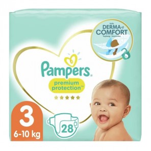 Pampers Premiium Protection taille 3 - 6-10kg 28 couches