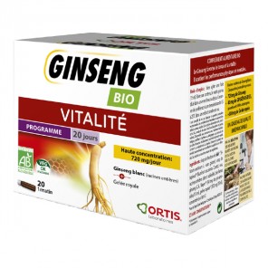 Ortis Ginseng BIO vitalité 20 fioles x 15ml