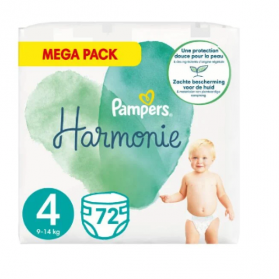 Pampers Harmonie 72 Couches taille 4 (9 -14kg)