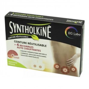 Syntholkiné ceinture réutilisable + 4 recharges auto-chauffantes