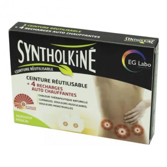 Syntholkiné ceinture réutilisable + 4 recharges auto-chauffantes