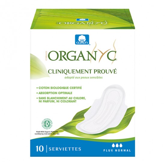 Organyc serviettes flux Normal coton bio boîte de 10