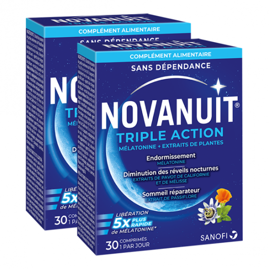 Novanuit Triple Action lot de 2 x 30 comprimés