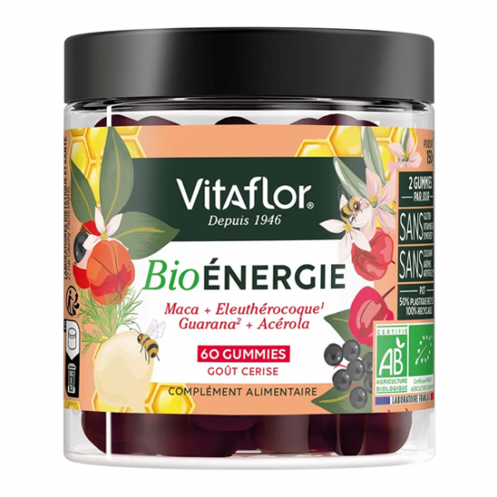 Vitaflor Bio Énergie goût cerise 60 gummies