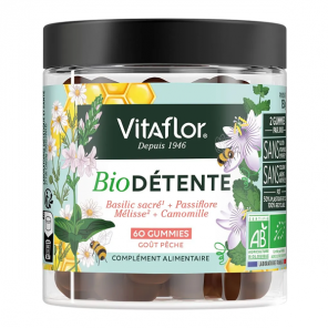 Vitaflor Bio Détente goût pêche 60 gummies