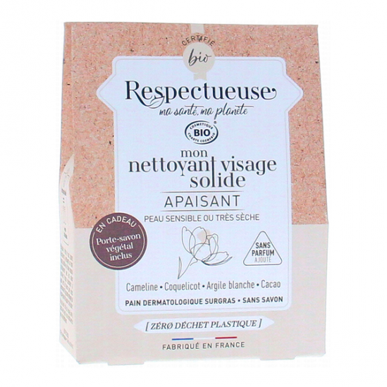 Respectueuse nettoyant visage solide apaisant bio 35gr