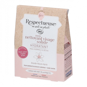 Respectueuse nettoyant visage solide hydratant bio 35gr