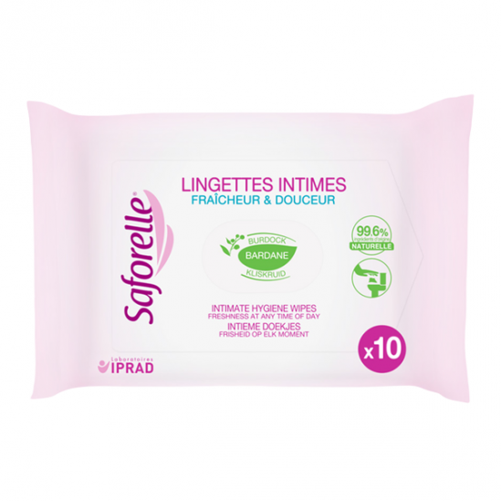 Saforelle lingettes intimes fraîcheur & douceur x 10