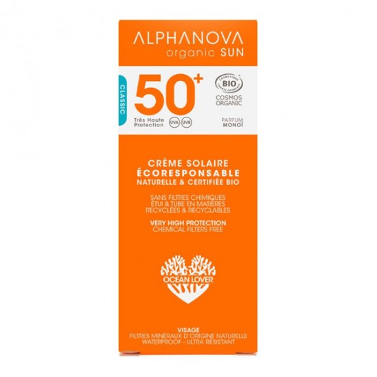 Alphanova organic sun crème solaire spf50+ 50g