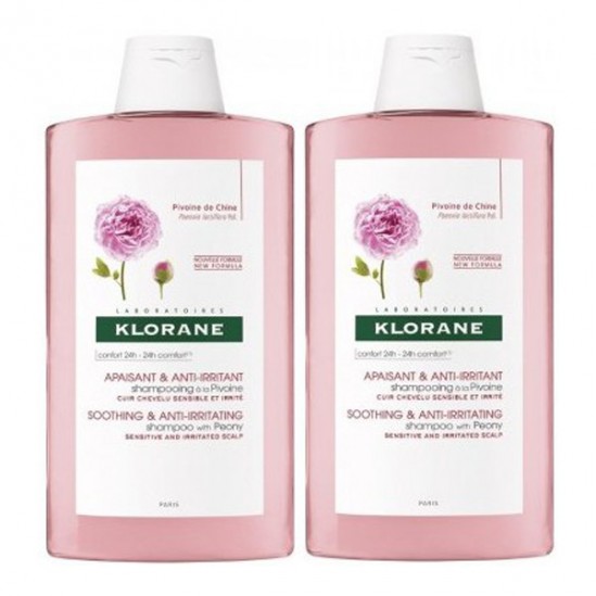 Klorane shampooing à la Pivoine bio lot de 2 x 400ml