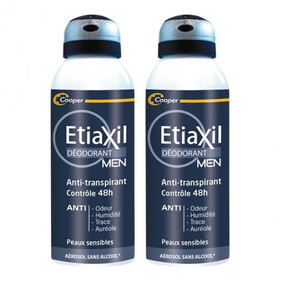 Etiaxil anti-transpirant contrôle 48h aérosol men 2x150ml