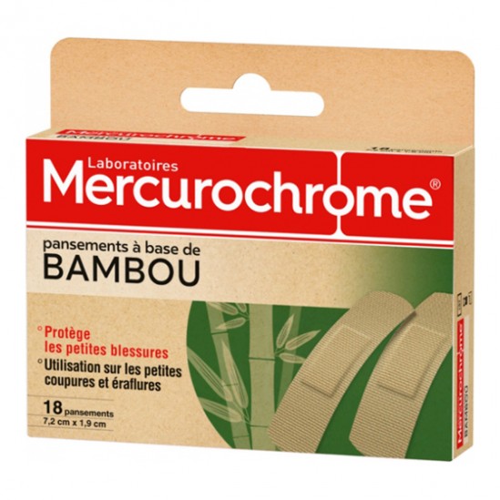 Mercurochrome pansements à base de Bambou 18 unités