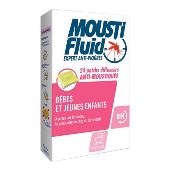 Moustifluid Bébés et Jeunes Enfants 24 patchs diffuseurs