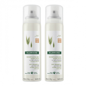 Klorane shampooing sec extra-doux au lait d'avoine 2 x 150ml