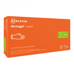 Mercator dermagel coated gants latex taille L  8-9 - 100 pièces