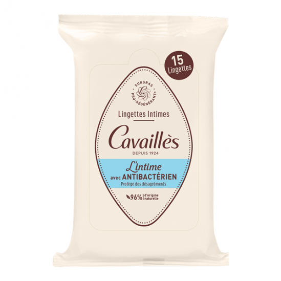 Rogé Cavaillès 15 lingettes intimes Antibactérien