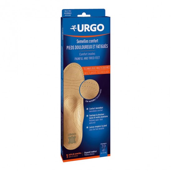 Urgo semelles confort cuir taille 39-41