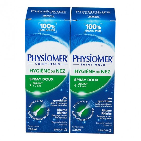 Physiomer hygiène du nez spray doux 2x135ml