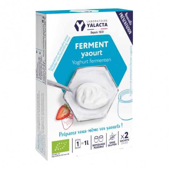 Yalacta ferment pour yaourt bio 2 sachets x 4gr