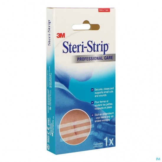 3M Steri-Strip sutures cutanées renforcées 6mm x 75mm boîte de 3