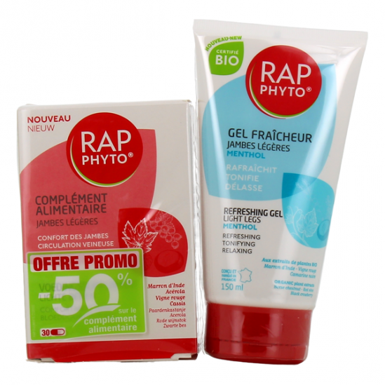 Rap Phyto Gel fraîcheur 150ml + complément alimentaire jambes légères
