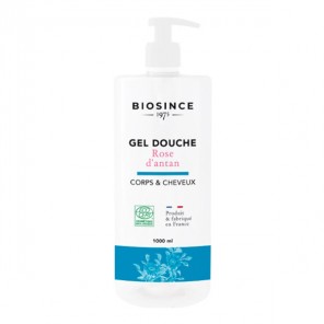 Biosince gel douche corps & cheveux rose d'antan bio 1L