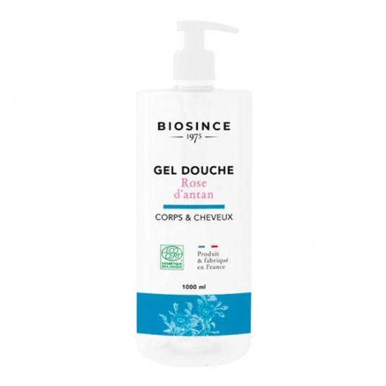 Biosince gel douche corps & cheveux rose d'antan bio 1L