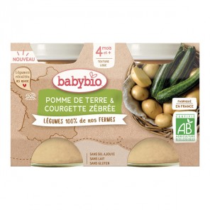 Babybio pomme de terre & courgette zébrée dès 4 mois 2x130gr