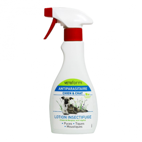 Vetoform antiparasitaires chien et chat lotion insectifuge 250ml
