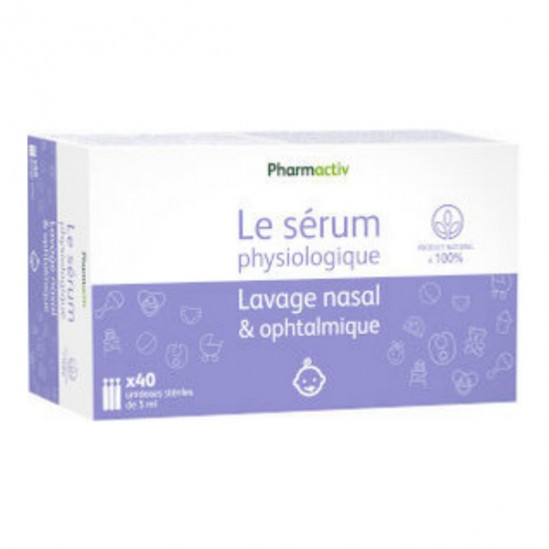 Pharmactiv Le sérum physiologique 40 unidoses de 5ml