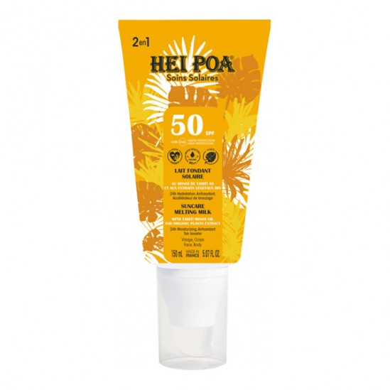 Hei Poa lait fondant solaire visage et corps SPF50+ 150ml