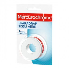 Mercurochrome Sparadrap Tissu Aéré 5m x 2,5cm